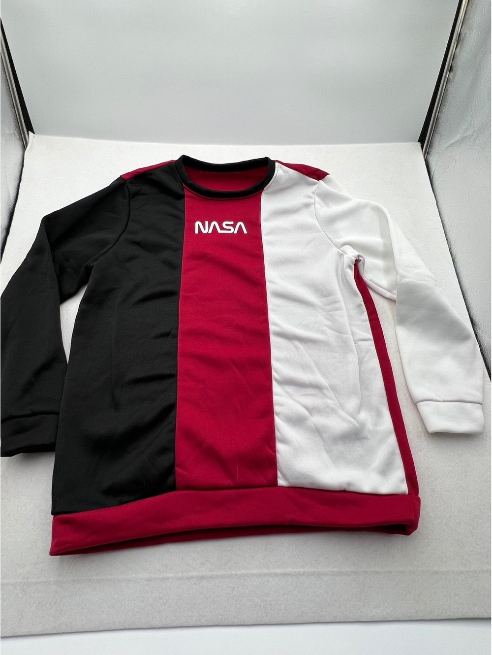 SHEIN NASA Colorblock Sweatshirt XXL Red Black White (SKU-0440)